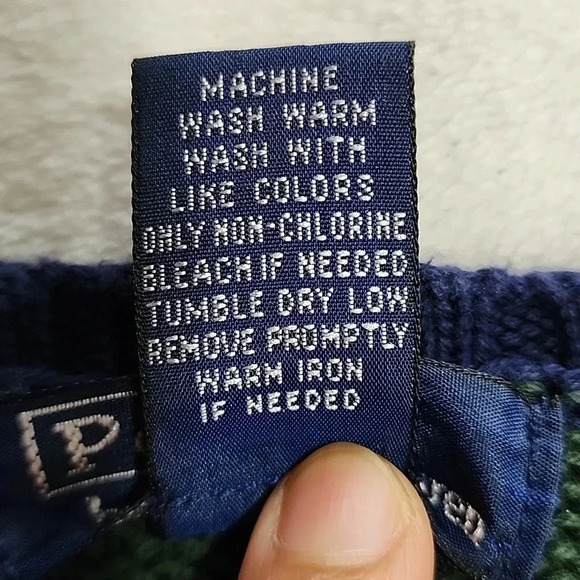 Boys Polo by Ralph Lauren Striped Knit Sweater, Blue/Green, Size 12/14, PreOwned - Picture 7 of 7